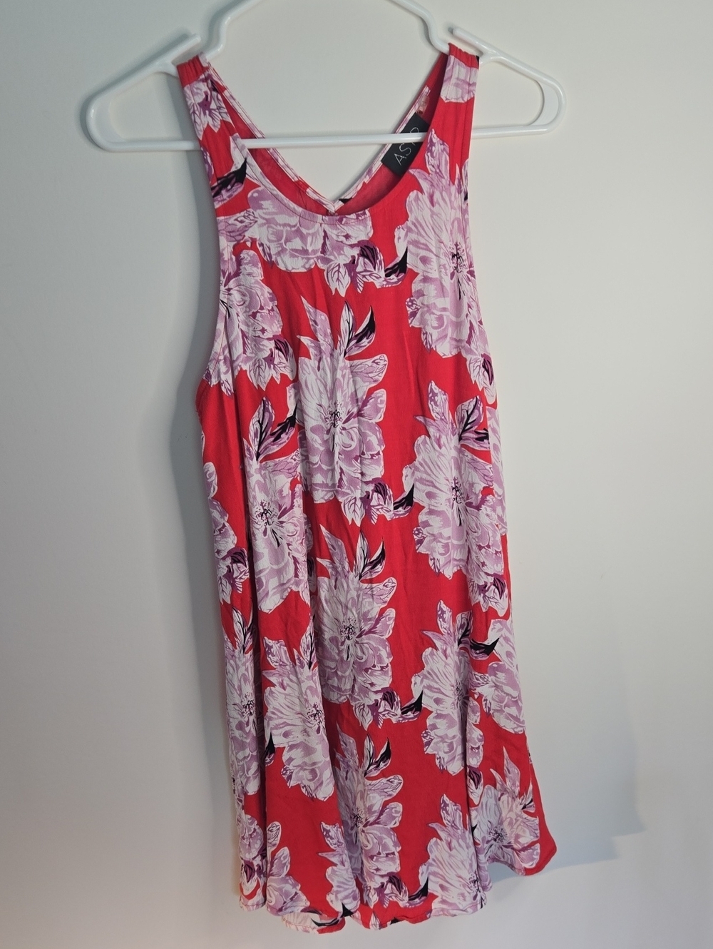 ASTR Pink Peony Floral Print Racer Back Flowy Feminine Dress Boho Chic Sm